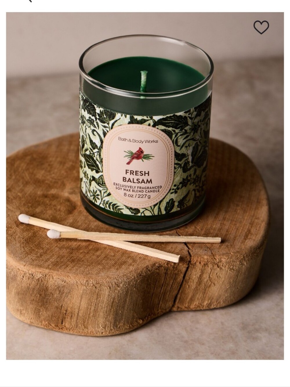 Bath & Body Works Green Fresh Balsam Decorative Jar Candle